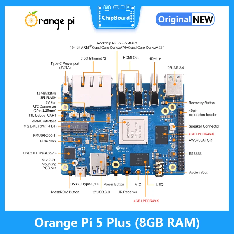 Orange Pi 5 Plus 8 GB RAM RK35 – Orange Pi 5 Plus 16Gb Bewertung und Preis